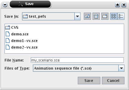 The file save dialog