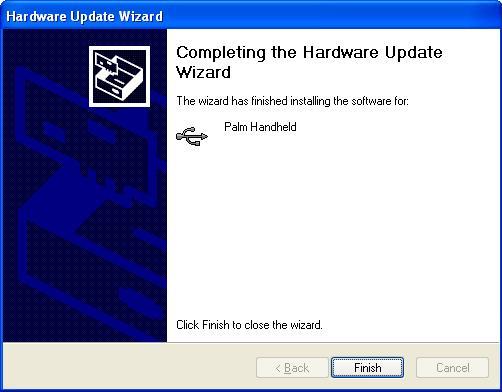 Completing the Hardware Update Wizard